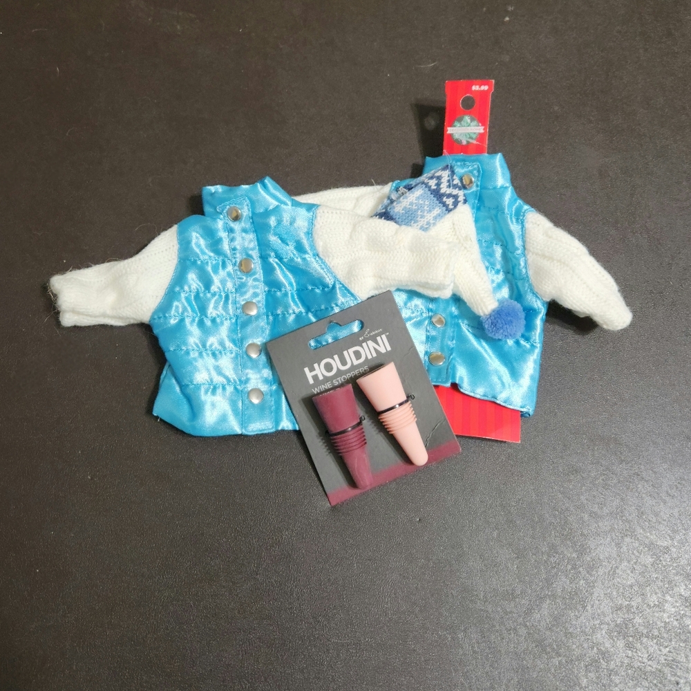 Wine bottle dressing and Houdini stoppers